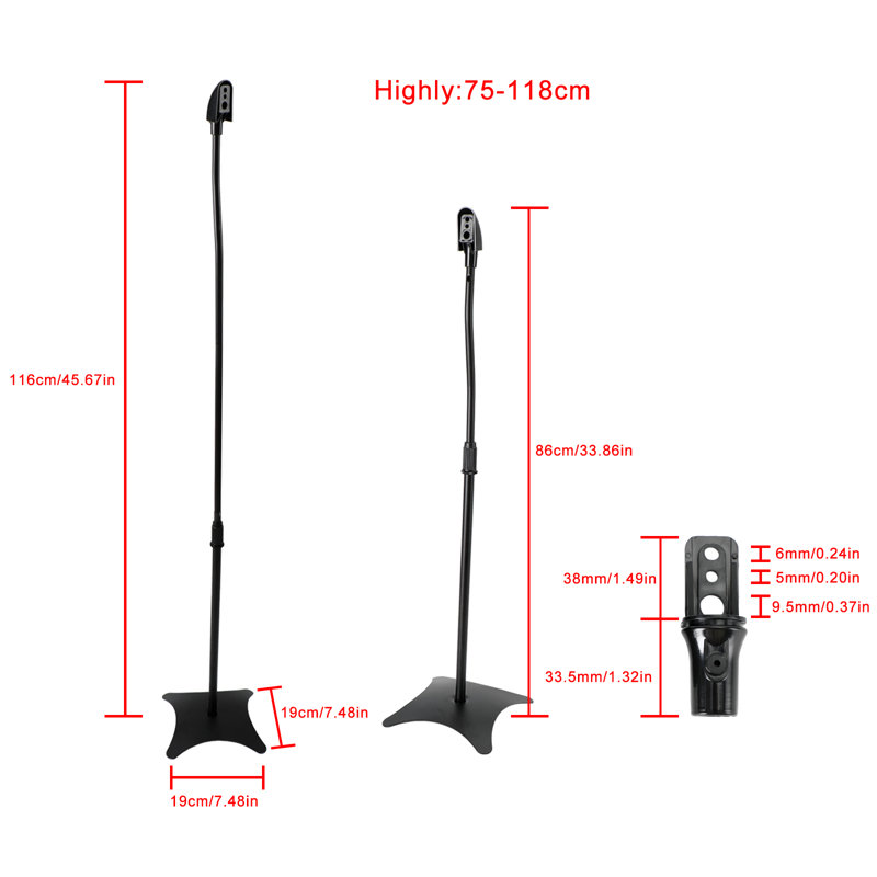 Symple Stuff Adjustable Height Speaker Stands Wayfair